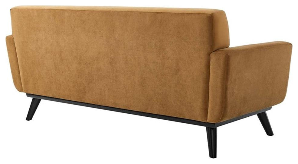 Engage Performance Velvet Loveseat, Cognac