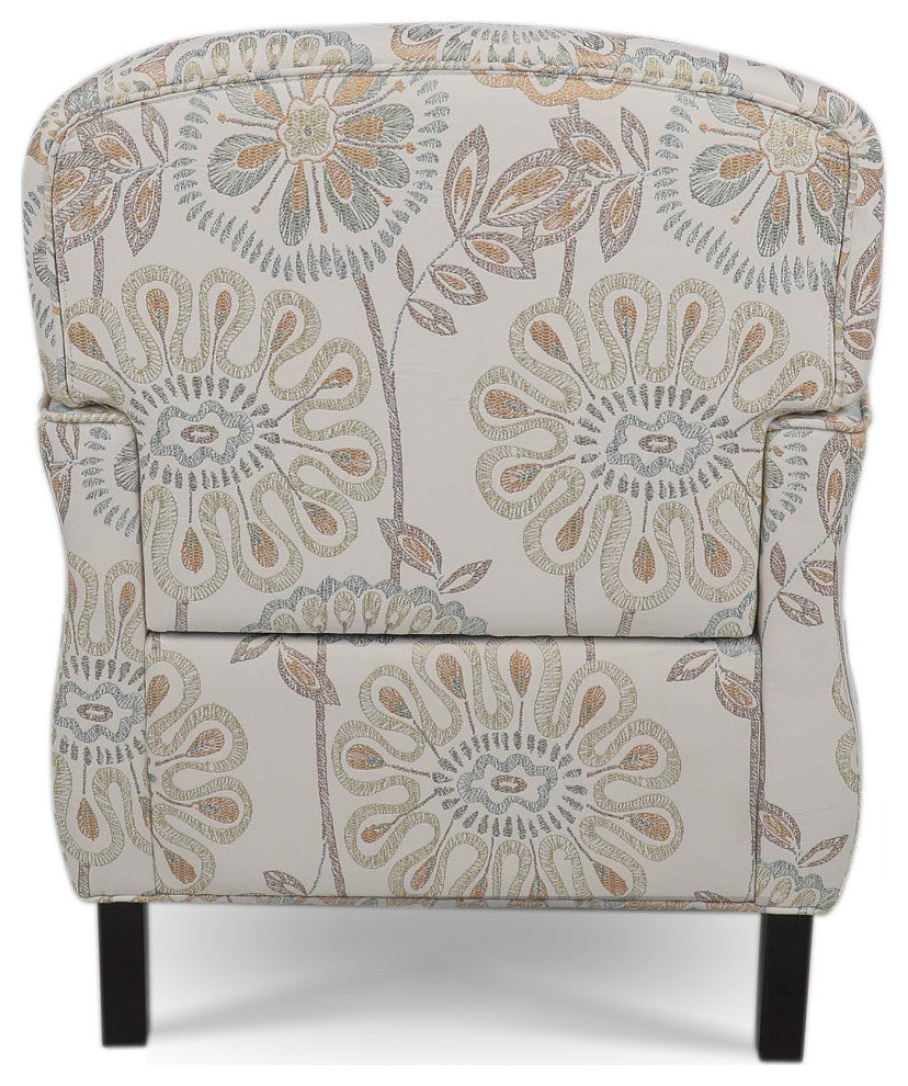 Faux Leather/Fabric Armchair with Wood Legs, Beige Yellow, 26'' X 30''