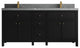 Sonoma 72 Double Sink Reeded Bath Vanity in Black 2" Piatra Gray
