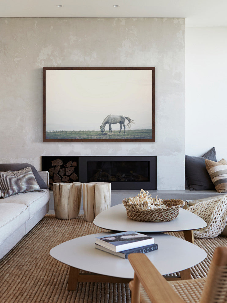 Marmont Hill, "Lone Horse Grazing" Framed Painting Print, 30x20