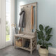 Key West Hall Tree with Shoe Storage Bench in Washed Gray - Engineered Wood