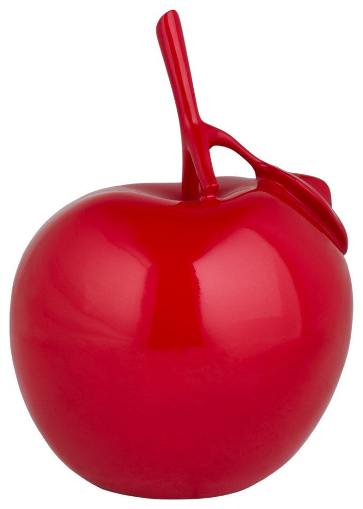 Resin Apple Sculpture, Chrome Style, Red