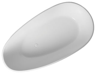 Vanity Art Solid Surface Resin Stone Freestanding Bathtub, Glossy White, 59 in. X 30 in.