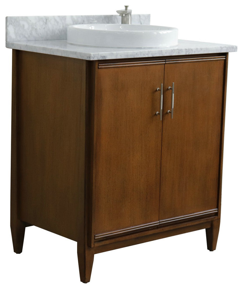 31" Single Sink Vanity, White Carrara Marble