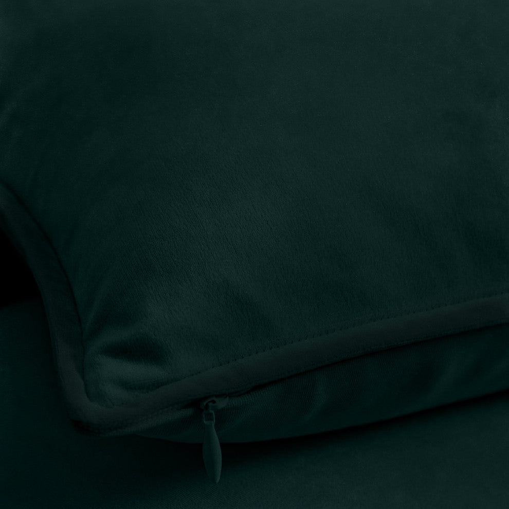 A1HC Soft Velvet Throw Pillow Covers Only, Set of 2, Dark Green, 24"x24"