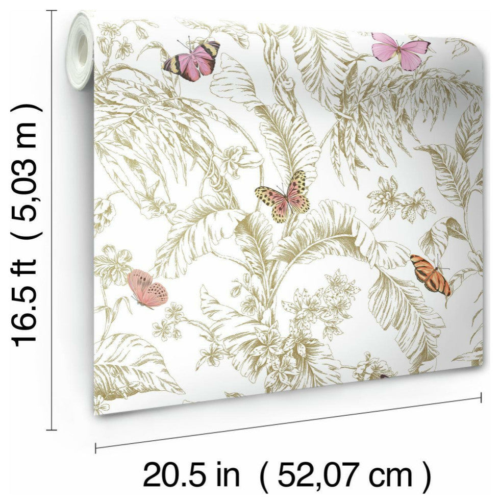 Butterfly Sketch Peel & Stick Wallpaper