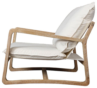 Oak Frame & White Cotton Chair