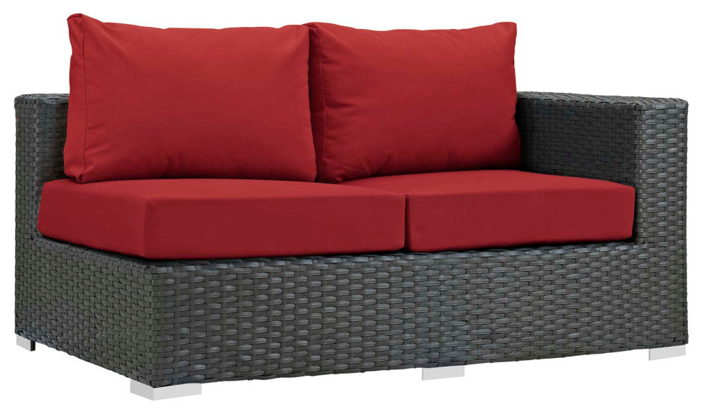 Canvas Red Sojourn 11 Piece Outdoor Patio Sunbrella Sectional Set