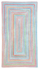 Baby's Breath Concentric Braided Rectangle Rug, Medium Blue, 5'6"x5'6"
