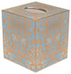 TB1248 - Copper & Blue Damask Tissue Box Cover