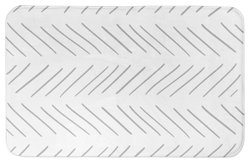 Gray Modern Chevron 34x21 Bath Mat