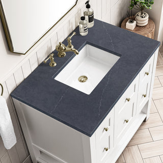 Breckenridge 36" Single Vanity, Bright White,  Charcoal Soapstone Top