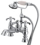 Polished Chrome 7" Deck Mount Clawfoot Tub Filler With Hand Shower