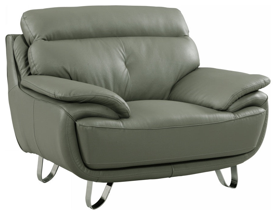 44" Grey Fascinating Leather Chair