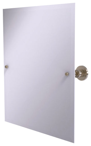 Frameless Tilt Mirror with Beveled Edge, Antique Pewter