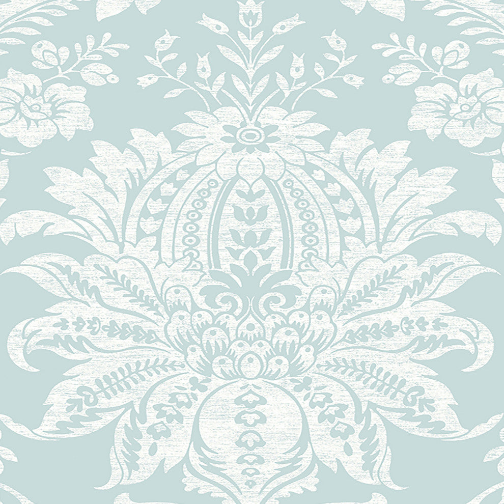 Transform Damask Peel and Stick Wallpaper, Duck Egg