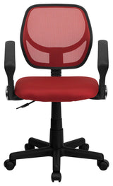 Cool Desk Chairs, "Aurora" Petite Low Back Mesh Office Chair, Red