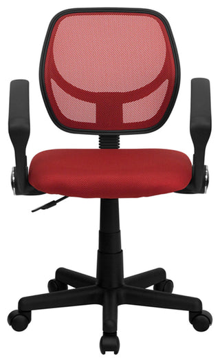 Cool Desk Chairs, "Aurora" Petite Low Back Mesh Office Chair, Red