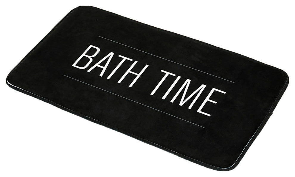 Bathroom Accessories Bath Time Collection, Black, Bathmat