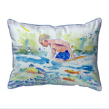 Boy & Fish Large Indoor/Outdoor Pillow 18x18