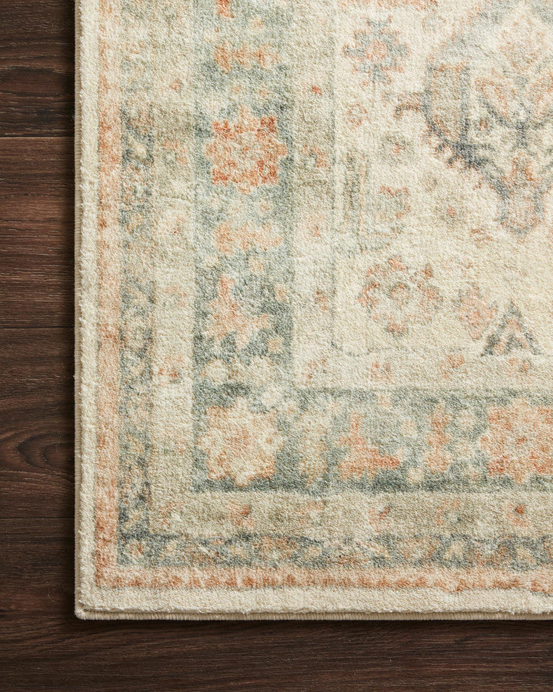Loloi II Rosette Beige Green Rust Plush Area Rug, 7'-6" X 9'-6"