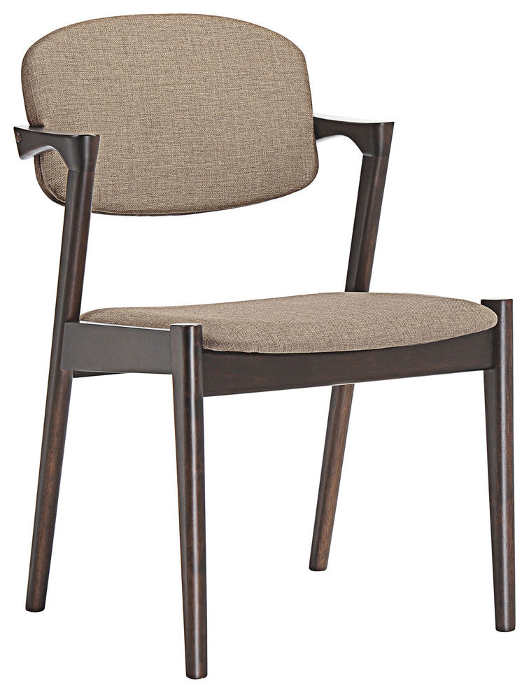Modern Walnut Latte Spunk Dining Armchair