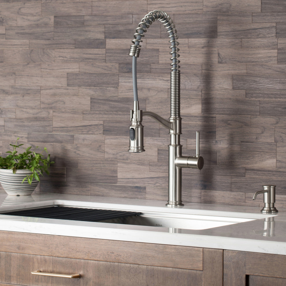 Sellette Pull-Down Kitchen Faucet Spot Free, Soap Dispenser