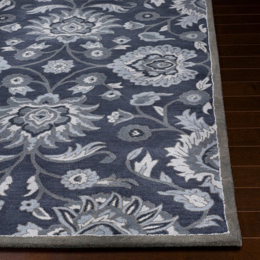 Surya Caesar CAE-1108 Traditional Area Rug, Navy, 8' Round