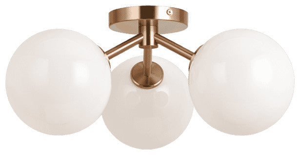 Matteo Lighting X81703AGOP Flush Mount Light, Aged Gold Brass Finish