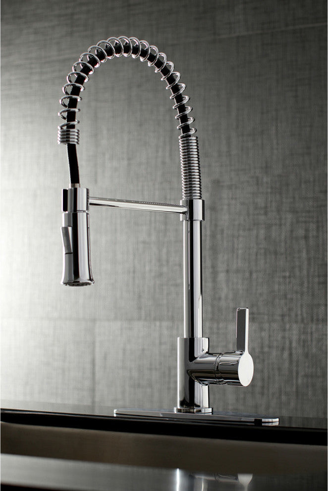 Gourmetier Single-Handle Pre-Rinse Kitchen Faucet, Polished Chrome
