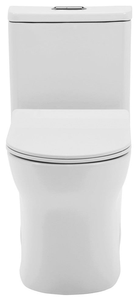 Burdon One-Piece Square Toilet Dual Flush 0.8/1.28 GPF, Glossy White