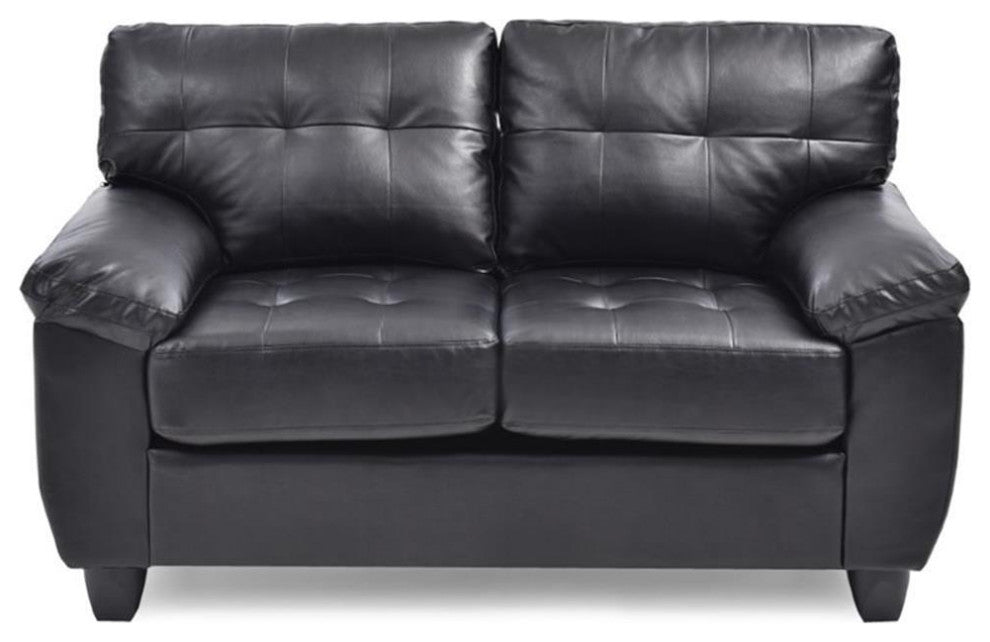 Glory Furniture Gallant Faux Leather Loveseat in Black