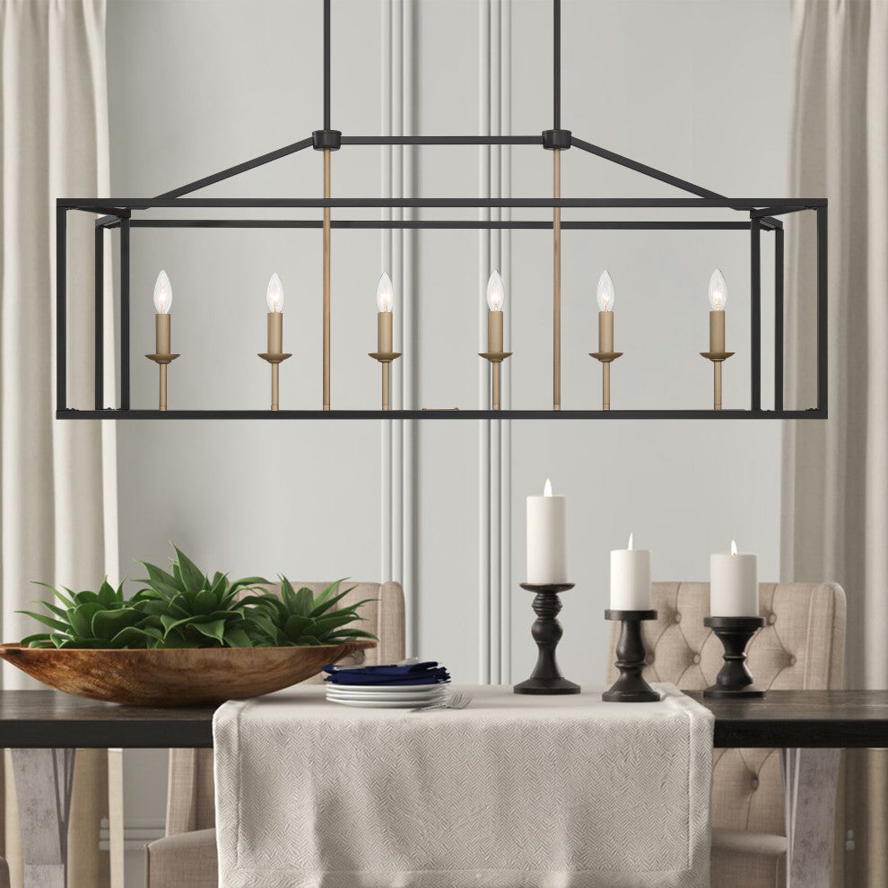 6 Light Kitchen Island Linear Pendant