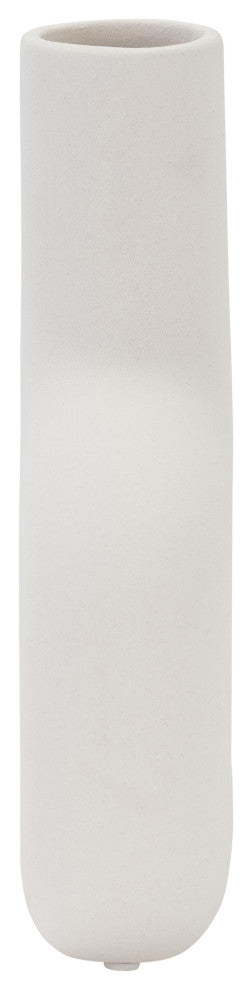 Dol, 8" Open Cut Vase, White