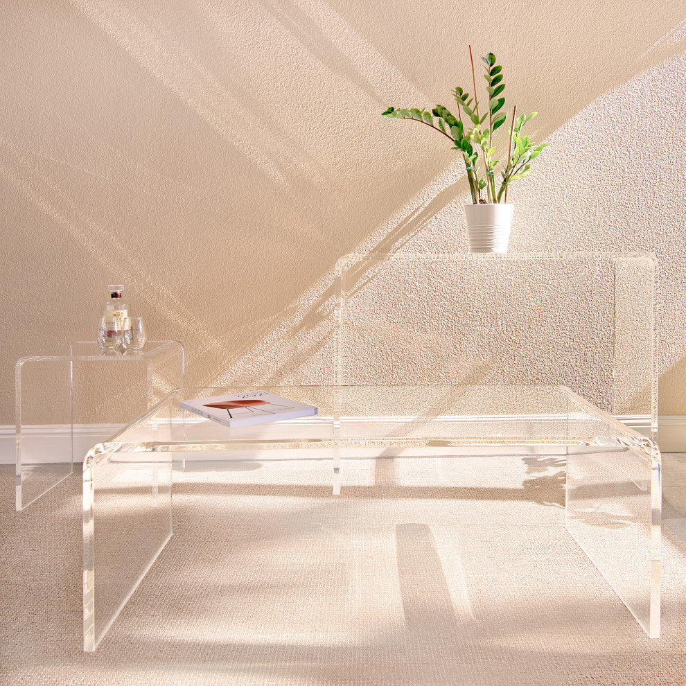 Veobreen 16" Side Table, Clear Acyrlic