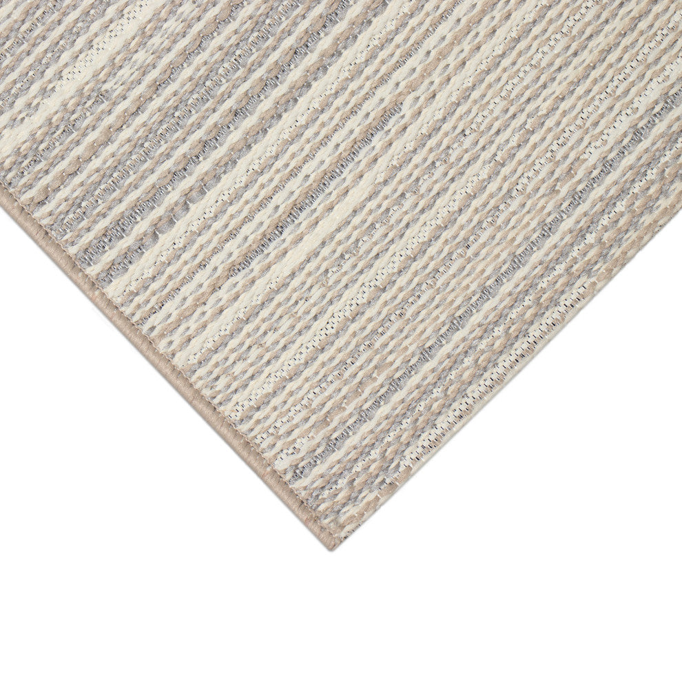 Miranda Tweed Stripe Indoor/Outdoor Rug Silver/brown 1'11"x7'6"