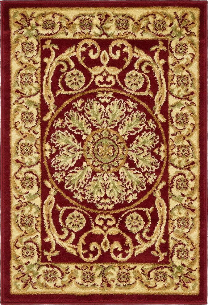 Unique Loom Red Napoleon Versailles 2' 2 x 3' 0 Area Rug