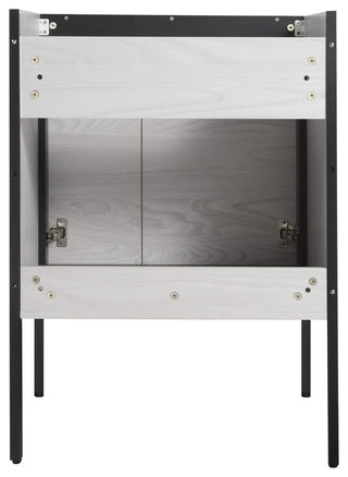 Oakville Bath Vanity, Ceramic Sink, Mild Grey Oak, 24 Inch, Black Hardware