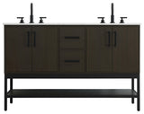 Home Living 54" Double Bathroom Vanity, Mocha Brown