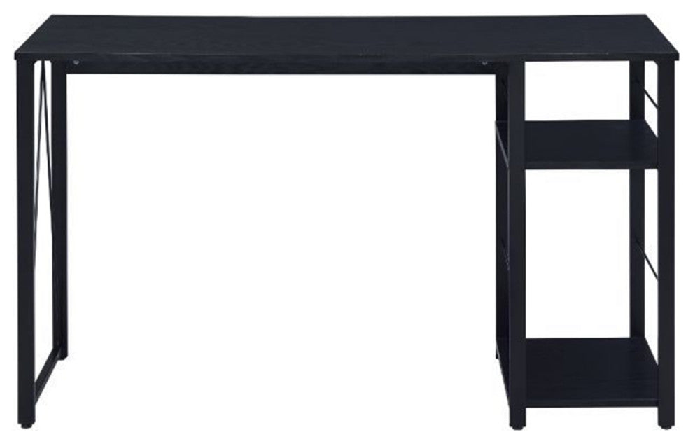 2 Tier Shelf Writing Desk, Black Finish