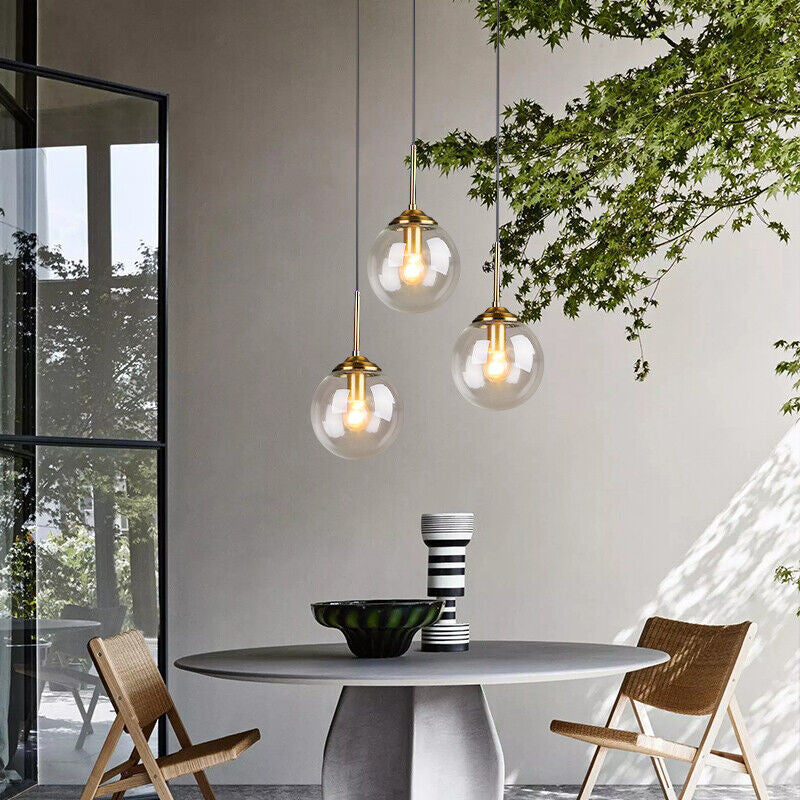 MIRODEMIÂ® Chexbres | Pendant Light in the Shape of Glass Balls, Clear Glass, Warm Light