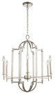 6 Light Casual Luxury Chandelier by Kalco, Polished Nickel, 27"