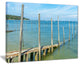 "Wooden Piers by Blue Sea" Canvas Print