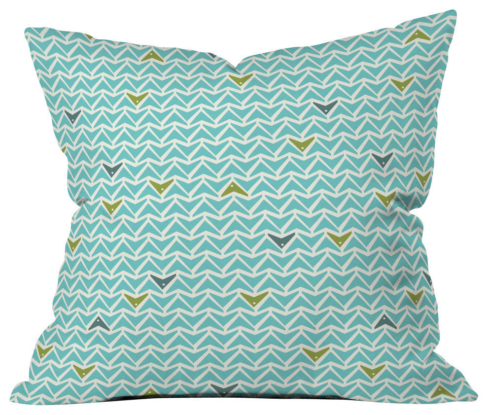 Heather Dutton Take Flight Aqua Outdoor Throw Pillow