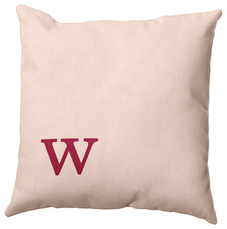 26"x26" Modern Monogram Decorative Throw Pillow, Cranberry
