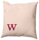 26"x26" Modern Monogram Decorative Throw Pillow, Cranberry