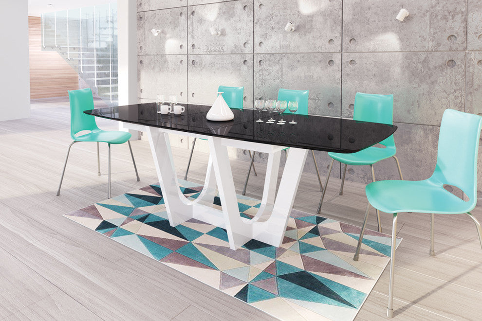 URBINO Extendable Dining Table, Black/White