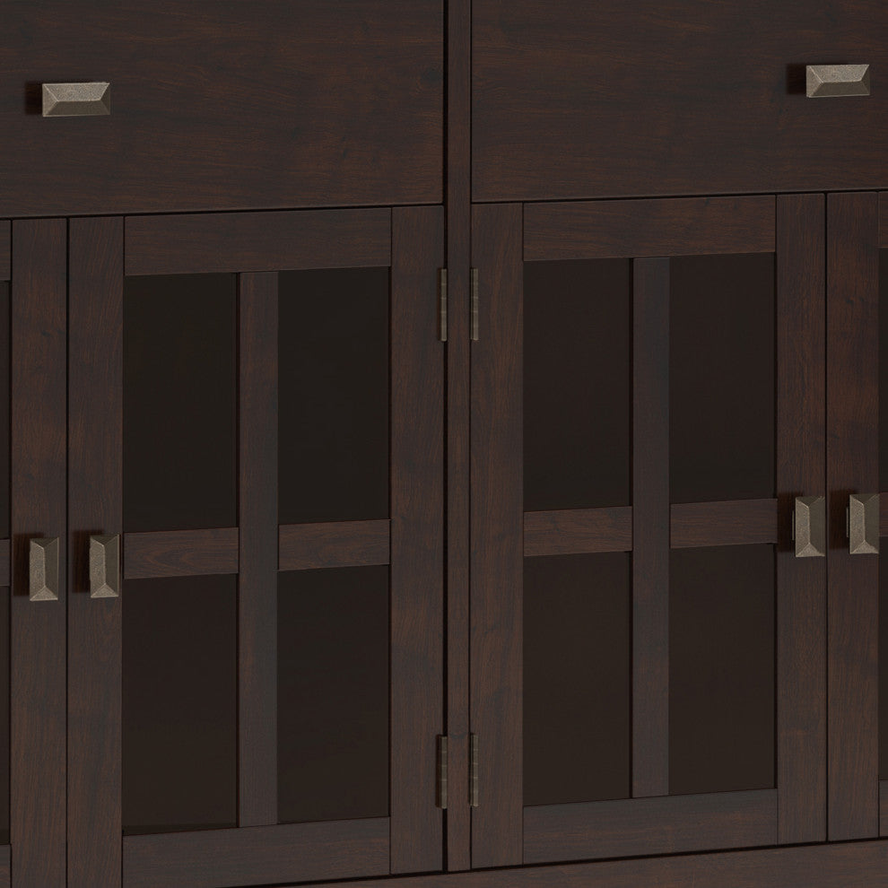 Artisan Large 4 Door Sideboard Buffet, Dark Chestnut Brown