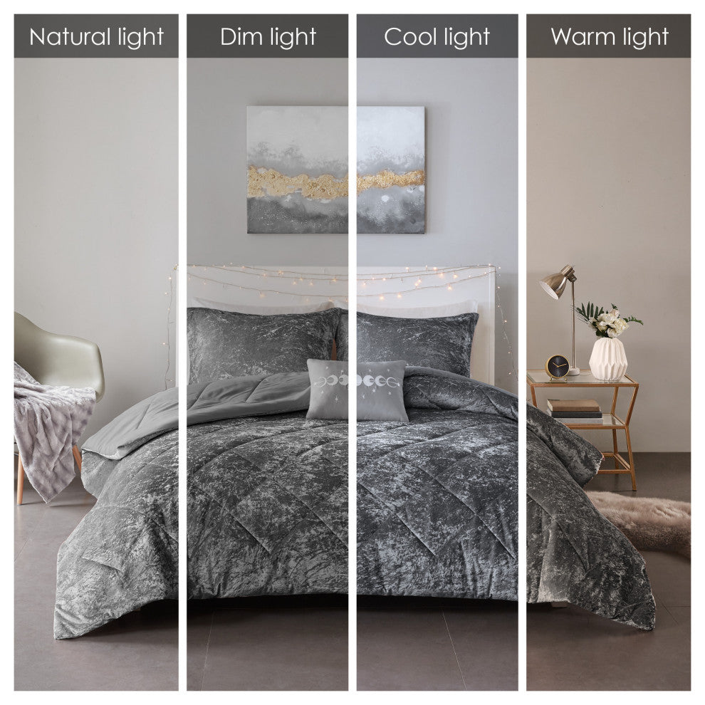 Intelligent Design Felicia Crushed Velvet 4-Piece Comforter Set