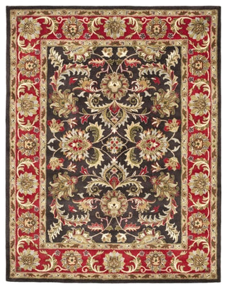 Safavieh Heritage 8'3" X 11' Hand Tufted Wool Rug in Chocolate and Red